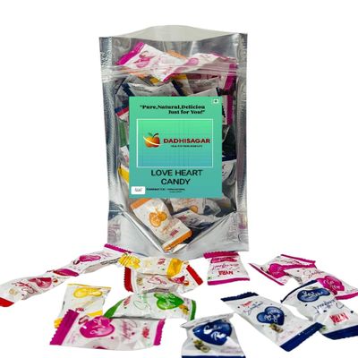 DADHISAGAR Love Heart Mixed Fruit Flavoured Candy Mix Fruit Flavored (700gm(pack of 1))