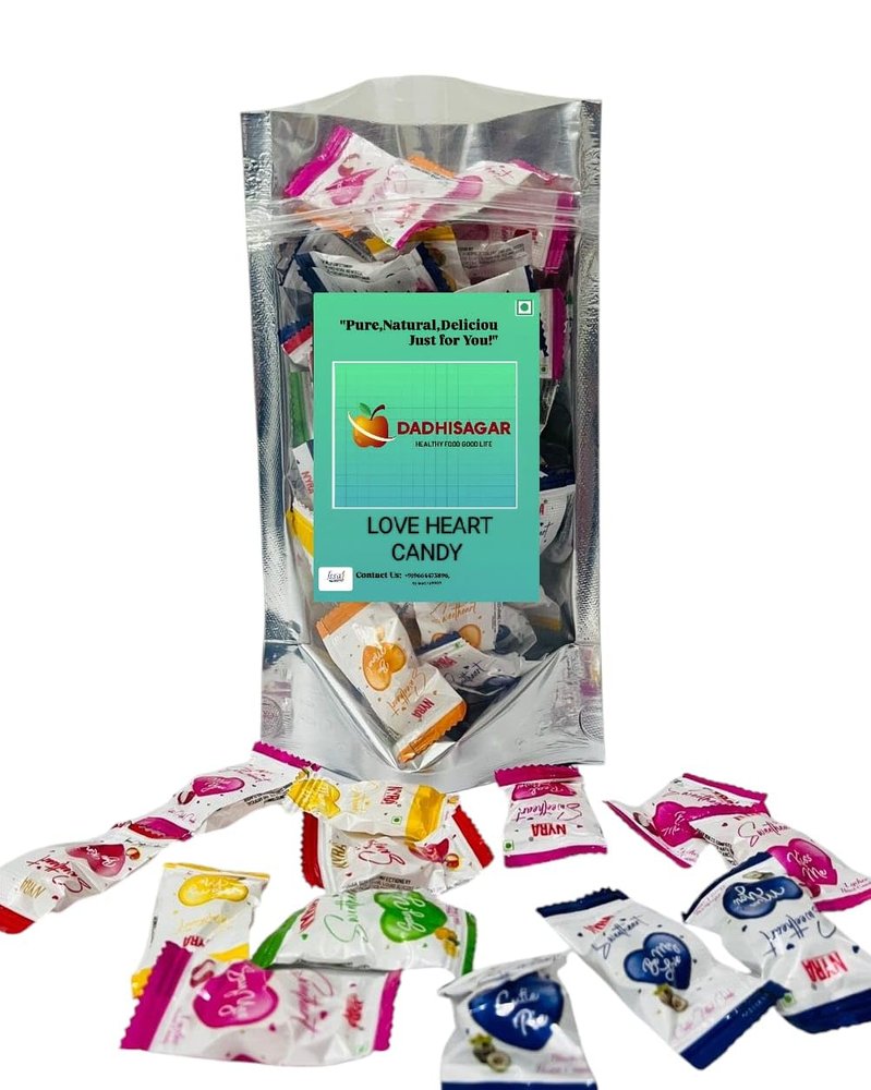 DADHISAGAR Love Heart Mixed Fruit Flavoured Candy Mix Fruit Flavored (250gm(pack of1))