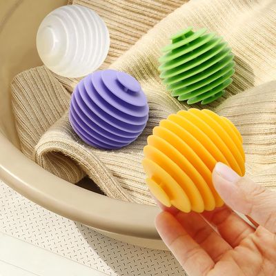 Newvent 4Pcs Washing Machine Laundry Ball | Reusable Silicone Clothes Hair Cleaning Tools Detergent Bar | Washing Machine Quick Drying Non-Melt Detergent Bar (Multicolour)