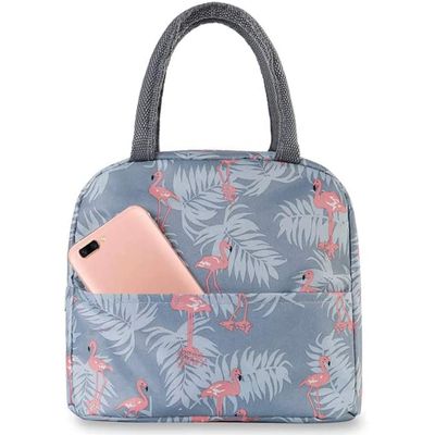 AOXITO Polyester Large Insulated Lunch Bag for Office Men, Women, Kids School, Travel Tiffin Bag Pouch, Hot & Cold Lunch Box Bags for Boys, and Girls (Pink), 10 Liters