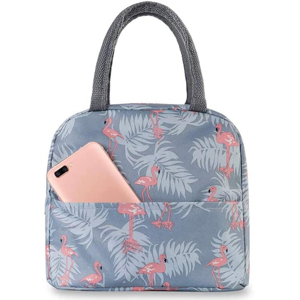 AOXITO Polyester Large Insulated Lunch Bag for Office Men, Women, Kids School, Travel Tiffin Bag Pouch, Hot & Cold Lunch Box Bags for Boys, and Girls (Pink), 10 Liters