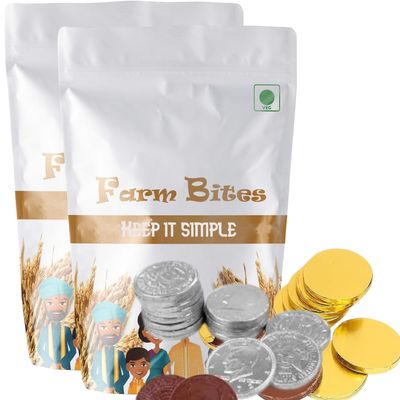 Chocolate Gold Coins & Chocolate Silver Coins | Sweet Treats | Coin Candies for kids - 100 Pieces (Pack of 2)