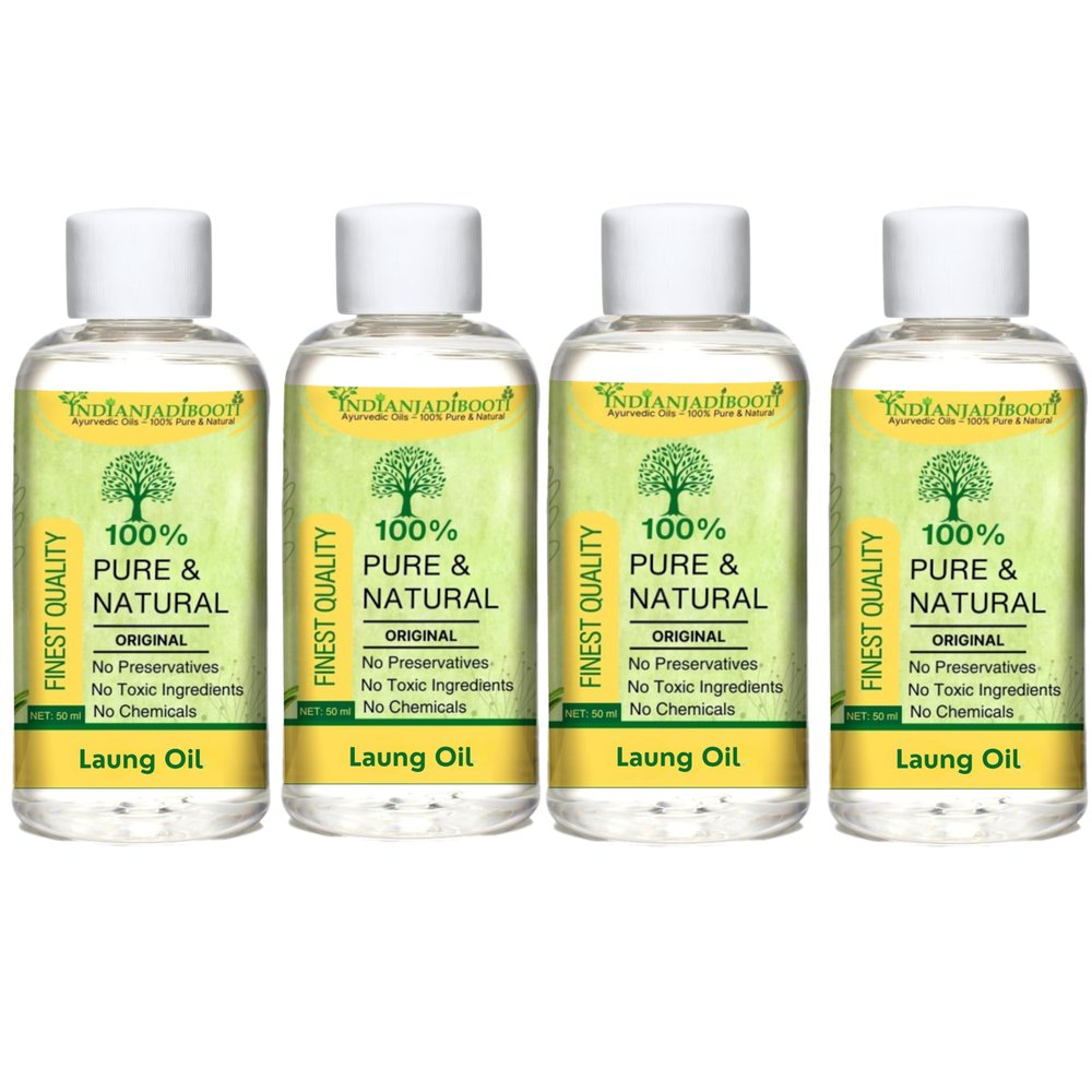 IndianJadiBooti Laung Tel - Clove Oil 50mL (Pack of 4)