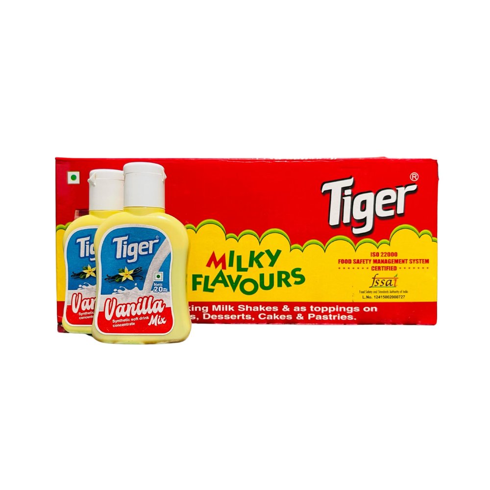 EXCEL ENTERPRISES Tiger Vanilla Mix Emulsion Flavours Soft Drink Concentrate Milk Shake Mix 20 ml Bottles Pack Of 2
