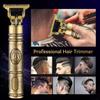 Cordless Hair Clipper & Beard Trimmer For Men, Zero Gapped T-Blade Electric Shaver With 4 Adjustable Combs  Perfect Grooming Kit For Mustache, Hair & Face, Golden view 3