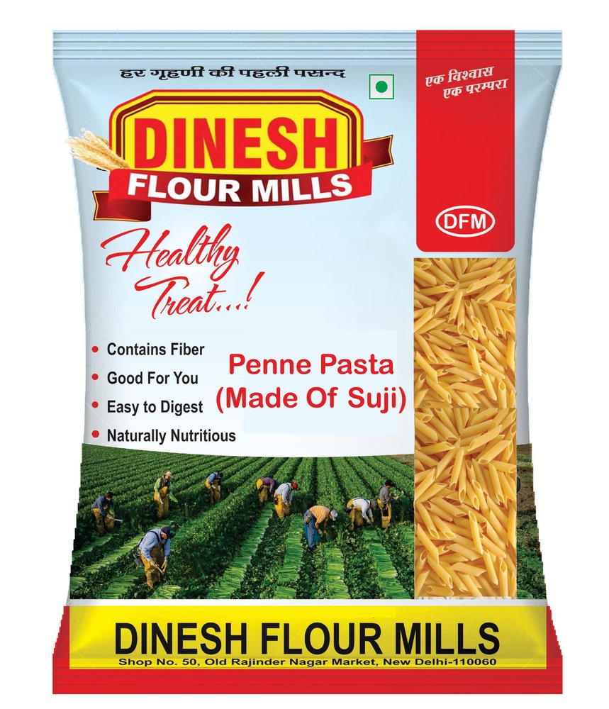 DINESH FLOUR MILLS Penne Pasta | Durum Wheat Suji | No Maida | High Protein & Fiber | Healthy & Natural | Non-Sticky | Easy to Cook | 500g