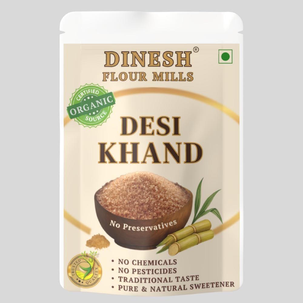 Desi Khand | Certified Organic Source I No Preservatives | Sugarcane Khandsari Sugar | Sulphur-Free Khaand (1 Kg)