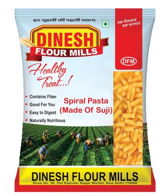 DINESH FLOUR MILLS Spiral Pasta Durum Wheat, No Maida, High Protein & Fiber (500 Gms)