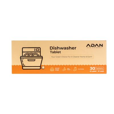 Adan Eco Friendly Dishwasher Tablets, Pack of 30, Plant-Based Formula