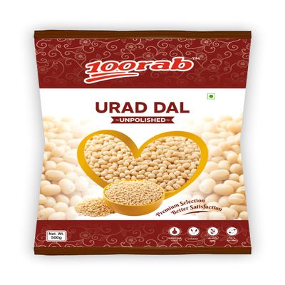 100RAB Natural Premimu Quality DAL 2 kg (500 x 4) (Pack of 4 (500 Gm), Urad Dal)
