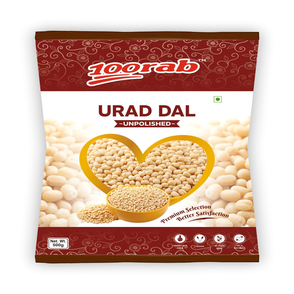 100RAB Natural Premimu Quality DAL 2 kg (500 x 4) (Pack of 4 (500 Gm), Urad Dal)