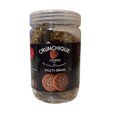 Crunchique Multigrain Sugar-Free Cookies | High-Fiber Healthy Snack | No Maida | Gluten-Free | Perfect for Guilt-Free Snacking | 170g (Pack of 3)