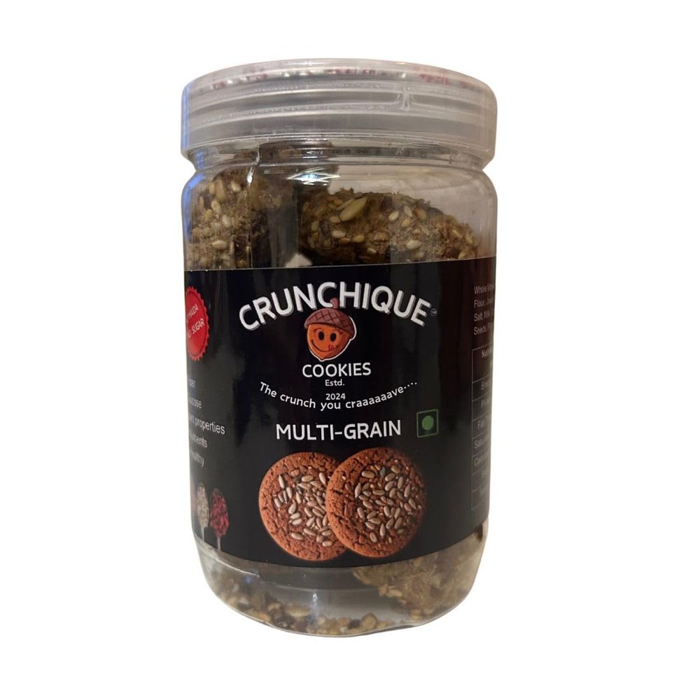 Crunchique Multigrain Sugar-Free Cookies | High-Fiber Healthy Snack | No Maida | Gluten-Free | Perfect for Guilt-Free Snacking | 170g (Pack of 3)