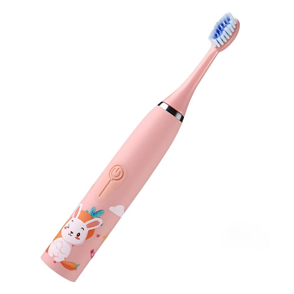 Drumstone ( ) Kids' Electric Toothbrush Rechargeable Toothbrush with Smart Timer & Gentle Bristles, Waterproof Fun for Children's - (Pink)