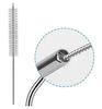 FLIZZOW Reusable Stainless Steel Straw with Cleaning Brush- Long Metal Straws for Drinking, Reusable Set of 5 (2- Bend Pipe, 2- Long Straw, 1-Cleaning Brush), Silver (BSteelStrawsSilver5Pcs) view 2