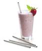 FLIZZOW Reusable Stainless Steel Straw with Cleaning Brush- Long Metal Straws for Drinking, Reusable Set of 5 (2- Bend Pipe, 2- Long Straw, 1-Cleaning Brush), Silver (BSteelStrawsSilver5Pcs) view 3