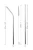 FLIZZOW Reusable Stainless Steel Straw with Cleaning Brush- Long Metal Straws for Drinking, Reusable Set of 5 (2- Bend Pipe, 2- Long Straw, 1-Cleaning Brush), Silver (BSteelStrawsSilver5Pcs) view 4