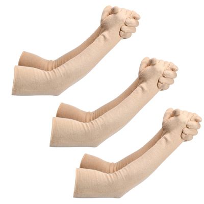 HAUNKY Presents Mens And Womens Hand Protection Long Gloves Sun Protection Gloves Hand Long Gloves Cotton Arm sleeves Summer Gloves For Driving Or Sports (Pack Of 3). (Skin, Free- Size)