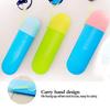 GLIVE (LABEL) Travel Toothbrush Cup with Cover, Storage Container for School Camping Business Trip Bathroom Toothbrush Toothpaste Case Holder for Daily and Travel Use (Oval Shape, 3) view 2