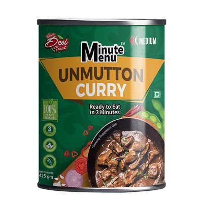 Desi Treat Minute Menu Unmutton Curry  Plant-Based Ready to Eat Curry, High Protein Vegan Meat Substitute, Authentic Indian Taste, No Preservatives  425g Pack | Ready in 3 Minutes