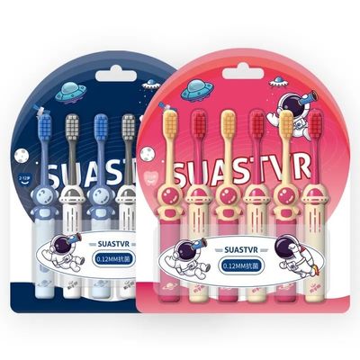 9UP Small Head Soft Toothbrush For Children | Astronaut And Space Theme Toothbrush For Kids | Cleaning Toothbrush For Gum Protection | Manual Toothbrush Suitable For Ages 2-8 Years (12pcs Set, Multicolor)