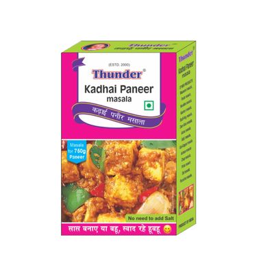 Thunder Kadhai Paneer Masala Powder 50g | Kadai Paneer Spice Mix for Delicious Gravy | Authentic Indian Spice Blend | Pack of 10