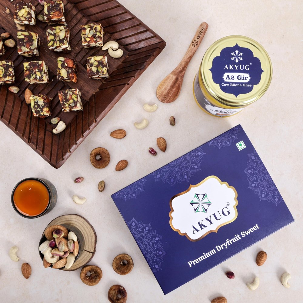 AKYUG Sugarfree Dryfruit Anjeer Barfi | Dry Fruit Anjeer Chikki | No Added Sugar | Quality Figs & Nuts | Healthy & Crunchy Snack (1 KG, Fig)