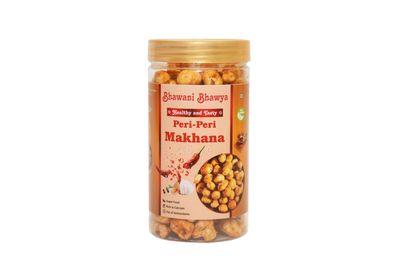 Bhawani Bhawya Roasted Makhana, Peri Peri Flavour | Delicious Meets Nutritious | Gluten-Free| Superfood | Nutrient Rich| Trans-Fat Free | chatpata & Crunchy Munchies | Pack of 1 (80gm)
