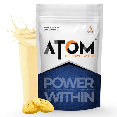 AS-IT-IS Nutrition ATOM PWR Whey Protein with Enzymes, 24g Protein, 11g EAA, Lean Muscle Gains & Rapid Recovery, Easy Digest, 1Kg Rabri Rasmalai