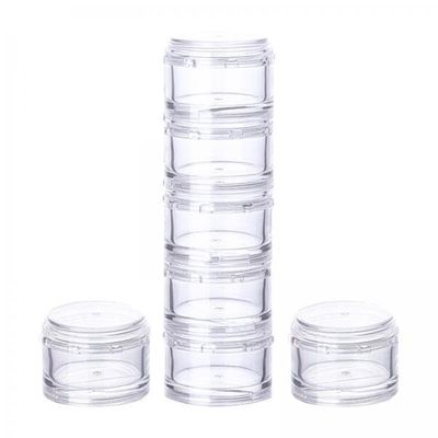 BNF3x7 Pieces Plastic Weekly Pill Organizer Stackable Pot for Buttons Beads Clear |Health & Beauty | Health Care | Pill Boxes, Pill Cases