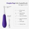 Seven Oral Care Kid's Super Brush | Electric Toothbrush with Soft Bristles, Gentle Cleaning Action, Lightweight, Easy-to-Hold Handle, Healthy Oral Hygiene Habits- Purple Pop view 4