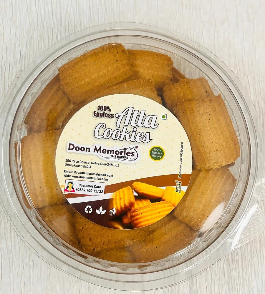 Doon Memories Atta Cookies, 100% Eggless Whole Wheat Biscuits, Crunchy