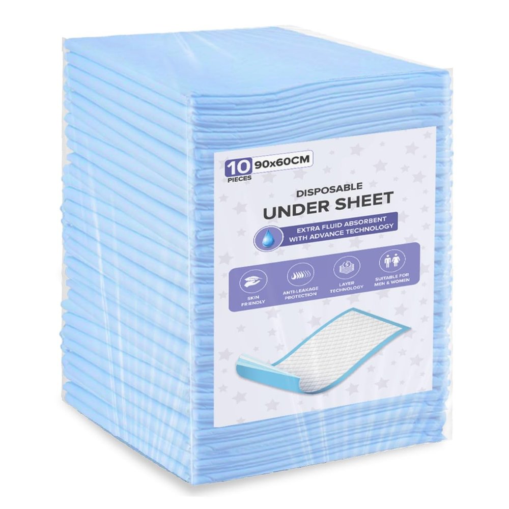 Authentic Vogue 30 Count 90 X 60 CM Disposable Under Sheet | 10 hrs Absorption Protection | Skin Friendly | 5 Layered Leak Proof Technology | 100 % Water Proof & Non Slip