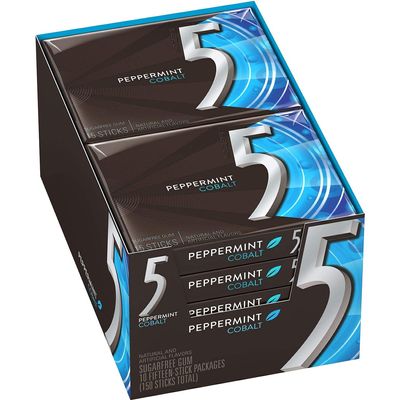 5 Gum Cobalt Sugar Free Gum, Peppermint, 12 Count