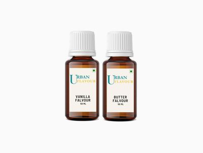 Urban Flavour - Vanilla Flavour / Butter Fresh Essence - 50gm | Ideal for Baking Cookies, Cakes, Biscuits & Desserts