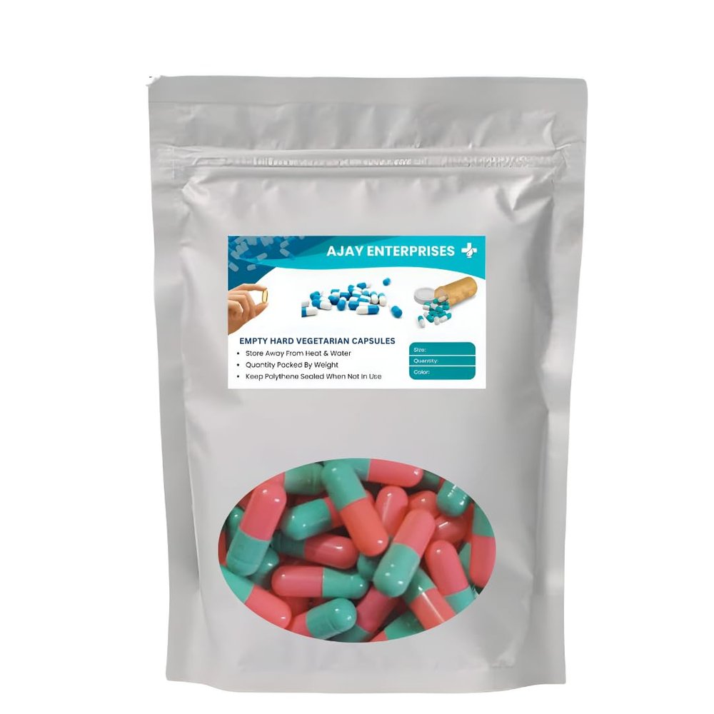 Ajay Enterprises Empty Vegetarian Capsules (PACK OF 250) (Green-Pink, SIZE 0 (500 MG))