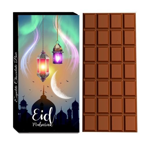 Expelite Eid Mubarak Dry Fruits Chocolate Gift Bar 100g - Gift for Friends Family