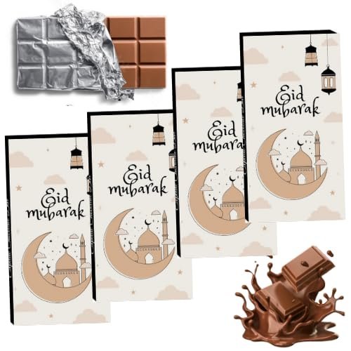 Expelite Eid Mubarak Chocolate Gift Combo,35 Grams Each (Pack of 4) Eid Gifts for Wife