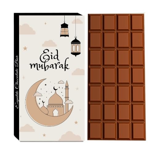 Expelite Eid Mubarak Dry Fruits Chocolate gift 100g Bar - Gift for Friends