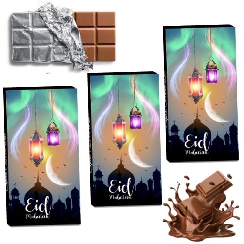 Expelite Eid Mubarak Chocolate Gift Pack,35 Grams Each (Pack of 3) Eid Gift card