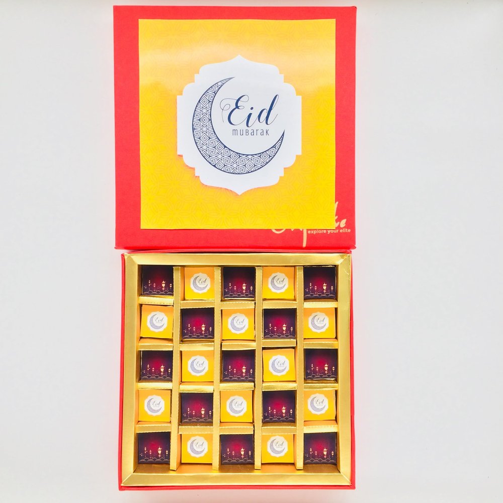 EXPELITE Eid Mubarak Dry Fruits Chocolate gift 25 pieces - Gift for Kids Family