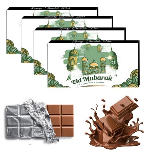 Expelite Eid Mubarak Chocolate Gift Box,35 Grams Each (Pack of 4) Eid Gift Hamper