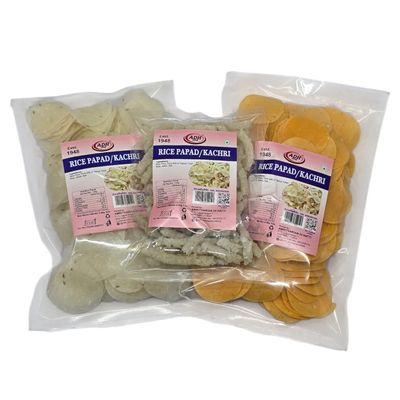 ADH Rice Papad Combo pack of 3 | 3X200GMS | Rice Jeera Flavour + Red Chilly flavour + Kachri | Chawal ka papad | Chawal ki kachri | Khichiya | Ready to fry | Teatime snacks