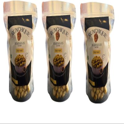 Crunchique Ghee-Roasted Black Pepper Roasted Makhana | Protein-Packed Superfood | Ghee Roasted | Gluten-Free | MSG-Free | 100g (PACK OF 3)