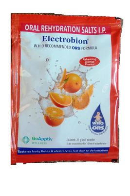 Electrobion Oral Rehydration Salts, Orange Flavour, 21g Sachets, Pack of 12