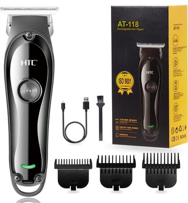 GOOD CHOICE HTC AT-118 Rechargeable Hair Beard Trimmer for Men Trendy Styler HTC Trimmer Stainless Steel Sharp Blade Beard Shaver (Black)