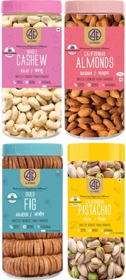 41 Foods Premium Dry Fruits Combo of Almonds Cashews Figs and Pistachios | 800 g (200g x 4)