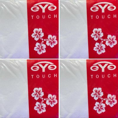 EYE TOUCH Jasmin 2 Ply Soft Tissue Napkins for Dining Table - Pack of 4, 400 Pulls | Soft And Highly Absorbent | 100% Natural Virgin Facial Tissue Paper - 100 Sheets Each Pack, 30 x 30 cm
