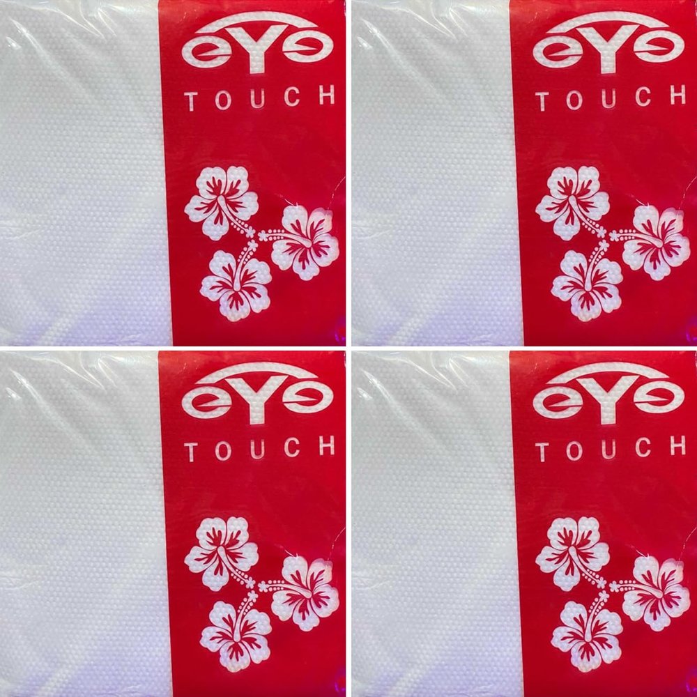 EYE TOUCH Jasmin 2 Ply Soft Tissue Napkins for Dining Table - Pack of 4, 400 Pulls | Soft And Highly Absorbent | 100% Natural Virgin Facial Tissue Paper - 100 Sheets Each Pack, 30 x 30 cm