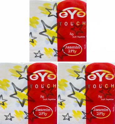 EYE TOUCH Color 2 Ply Soft Tissue Napkins for Dining Table - Pack of 3, 150 Pulls | Soft And Highly Absorbent | 100% Natural Virgin Facial Tissue Paper - 50 Sheets Each Pack, 33 x 33 cm